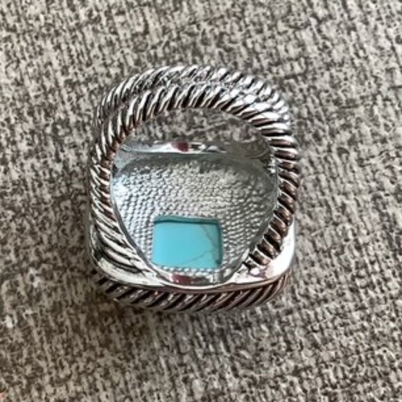 Topaz silver ring approximately size 6 (design like David Yurman) - Picture 7 of 7